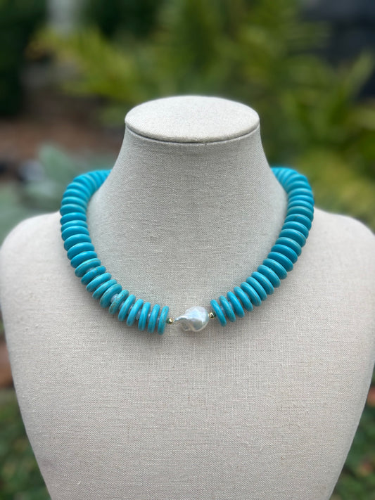 Dottie Necklace-Turquoise