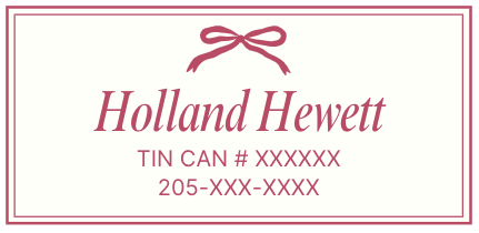 Tin Can Calling Cards