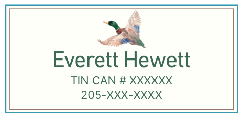 Tin Can Calling Cards